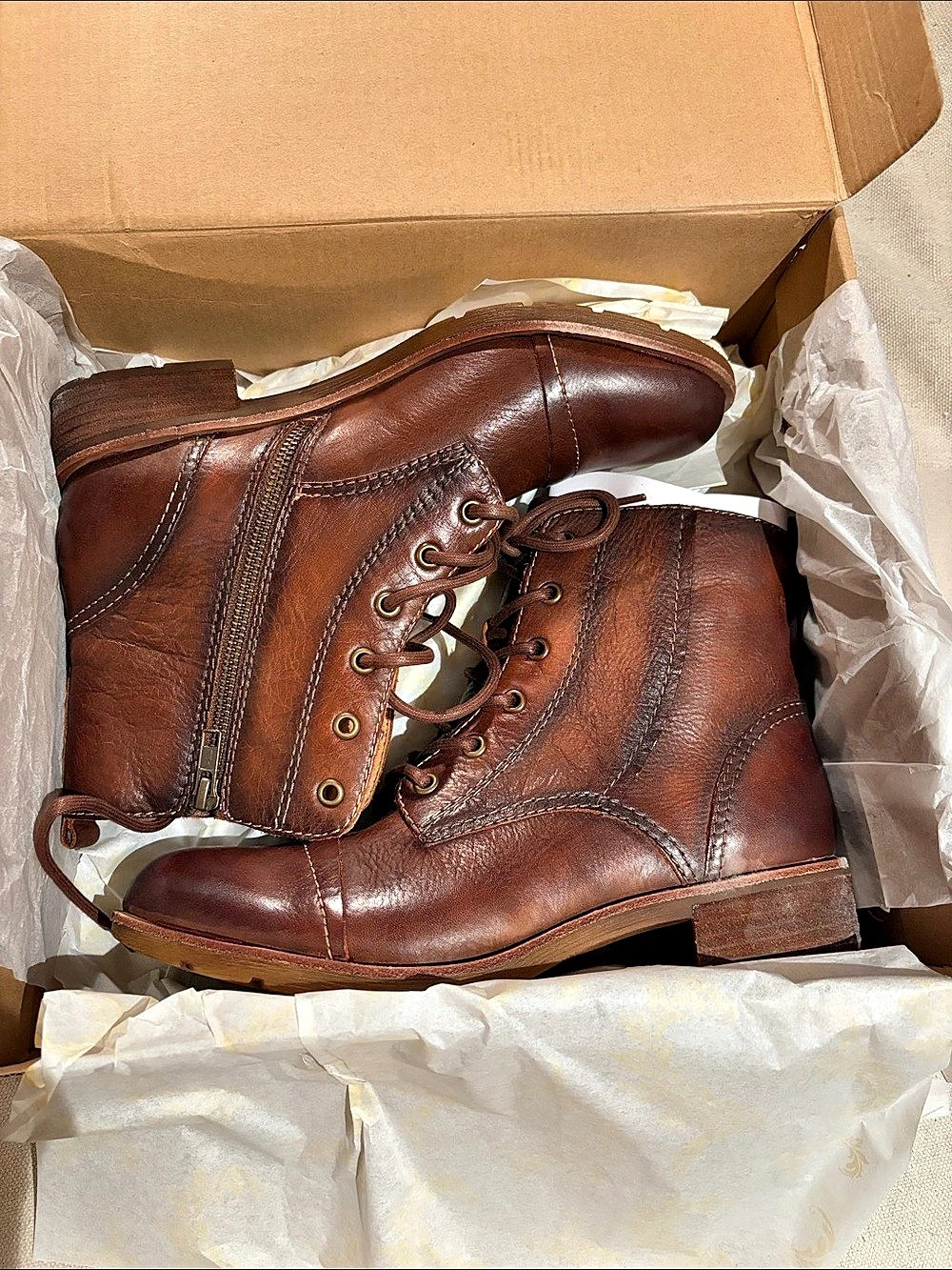 Sofft Brown Leather Ankle Boots